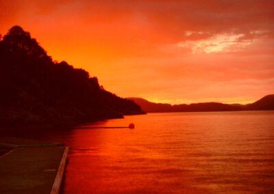 Solnedgang over Langenuen